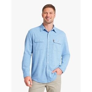 Chaps Lakeland Flannel Pale Blue Men's Large Button Down Shirt Casual Preppy New